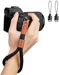 WANBY Camera Wrist Strap Soft Cotton Hand Strap with Quick Release Buckles Camcorder Comfort Antislip Security Wrist Strap for Women Men All DSLR Universal SLR Cameras (Black)