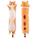 Long Cat Plush Stuffed Animals Toy, Cat Doll Pillow Toy, Cute Cat Shaped Plush Toy Sleeping Long Kitten Pillow for Kids Boys Girls