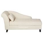 Artistic Wood Velvet Right Arm Chaise Lounge (White)