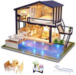GuDoQi DIY Miniature Dollhouse Kit, Tiny House kit with Music, Miniature House Kit 1:24 Scale, Great Gift for Birthday Christmas Day, Time Apartment