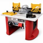 Lumberjack Router Table, Variable Speed 8,000-26,000rpm 1500W Woodworking Table Router Machine, Bench Top Use, Rise & Fall System and Safety Switch, Cutter Storage, 1/2" & 1/4" Collets Included