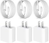 iPhone Charger Super Fast Charging [MFi Certified] iPad Charger 20W PD USB C Wall Charger 3-Pack 6FT Fast Charging Cable Compatible with iPhone14/14 Pro Max/13/13Pro/12/12 Pro/11/11Pro/XS,iPad