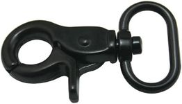 Amanaote Metal Black 0.8 Inside Diameter D-ring Lobster Clasp Claw Swivel Eye Lobster Snap Clasp Hook for Strap (Pack of 8)