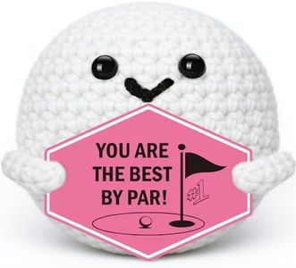 XgiftCreat Inspirational Golf Gifts for Women - Funny Handmade Positive Crochet Golf Ball for Boss Lady Woman Golfers Girls Her, Emotional Cheer Up Support Motivational Birthday Christmas Bosses Day