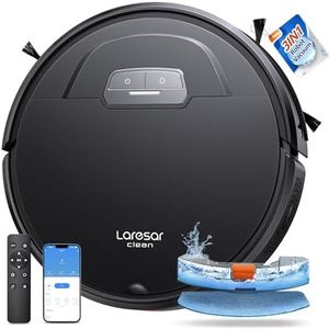 Laresar Clean Robot Vacuum Cleaner with Mop, 4500Pa Strong Suction, Robotic Vacuum, 180mins Runtime, Alexa/APP, Robot Vacuum with Auto Carpet Boost, Ideal for Pet Hair, Hard Floors, Carpet (Evol 3)
