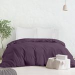 SGI Duvet Cover Single 60x92 Inch with 2 Pillow Case Plum 1000 Thread Count Solid Pure Egyptian Cotton with Corner Ties & Zipper All Season Blanket Quilt Cover