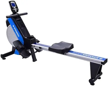 Stamina Dual Air and Magnetic Resistance Rowing Machine w/Fitness Coaching App - 8 Levels Magnetic & Air Resistance, LCD Monitor - Compact Rowing Machines for Home Use