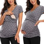 Love2Mi Maternity Nursing Shirt Short & Long Sleeve V-Neck Breastfeeding T-Shirt Pregnancy