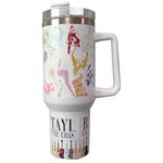 HIMS Taylor Merchandise Coffee Cup with Handle 40oz Tumbler with Straw and Lid Car Cup Travel Mug Gifts for Music Lovers