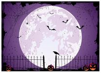 WOLADA 7x5FT Halloween Backdrop Moon Backdrop Halloween Full Moon Backdrop Children's Halloween Party Photo Backdrop Happy Halloween Backdrop Kids Halloween Backdrop 12596