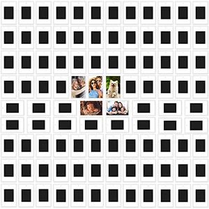 Kurtzy Cadre Photo Magnetique Frigo (Lot de 100) - Pour Photos de 7 x 4,5 cm - Magnet Personnalisable pour Frigo en Acrylique Transparent pour Petites Photos - Cadeaux pour la Famille et les Amis