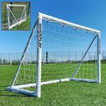 QUICKPLAY Q-Fold Soccer Goal | 30-Second Football Goal Folding Design for Easy Setup | Portable Soccer Net Goal for Backyard | Weatherproof Soccer Goal Post for Adults & Kids [Single Goal]