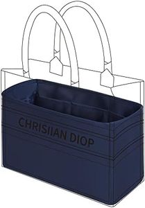 DGAZ inserto organizzatore in seta per borse Dior Book Tote mini/S/M/L, Semplice Bag in Bag Borsa Organizzatore, Organizzatore di borse di lusso (Treasure Blue, Medium)