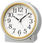 Seiko Clock KR518S Alarm Clock, Automatic Lighting, Analog, Visible at Night, Silver Metallic, 4.5 x 4.5 x 3.2 inches (116 x 115 x 81 mm)