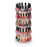 J JACKCUBE DESIGN Acrylic Rotating Nail Polish Display Stand Spinning Rack Holds 115 - 195 Bottles, 5 Tier Storage Holder Organiser for Nail Polish, Makeup, Essential Oil and more- MK548A