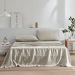 EVERLY Linen Sheets Set King Size,1