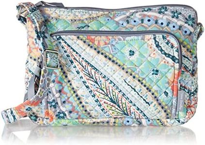 Vera Bradley Women's Cotton Little Hipster Crossbody Purse with RFID Protection, Citrus Paisley - Recycled Cotton, One Size