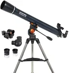 Celestron - AstroMaster 90AZ Refractor Telescope - Refractor Telescope for Beginners - Fully-Coated Glass Optics - Adjustable-Height Tripod - Bonus Astronomy Software Package