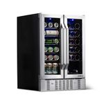 NewAir AWB-360DB Dual Zone Wine & Beverage Cooler, Stainless Steel