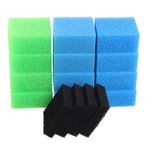 INGVIEE Set of Compatible Aquarium Filter Foam Sponge for Juwel Compact/Bioflow 3.0 (4 x Blue Fine, 4 x Blue Coarse, 4 x Green Nitrate, 4 x Black Carbon)