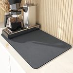 Draining Mat, Kitchen Super Absorbent Draining Mat, Super Absorbent Kitchen Counter Mat, Coffee Machine Mat, Quick Dry Dish Drainer Mat, Anti Slip Drainer Mat for Kitchen Counter , Gray, 30*50cm