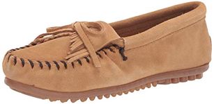 Minnetonka Women's Sheepskin Hardsole Moccasin Golden Tan 8 M