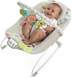 Kids II Bright Starts Happy Safari Bouncer Soothing Vibrations Infant Seat for 0-6 Months Baby