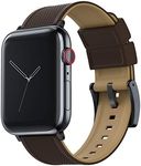 BARTON WATCH BANDS - Brown Top & Khaki Tan Bottom Elite Silicone Watch Bands Compatible with Apple Watch Models - 1, 2, 3, 4, 5, 6, 7, 8, 9, 10, SE, Ultra & Ultra 2 - (38mm/40mm/41mm)