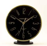 Timelink Crosley Modern Art Deco Office and Desk Alarm Clock, Gold & Black, Metal Aluminum