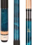 Aska L2 2pc Pool Cue Stick, 58" Hard Rock Canadian Maple, 13mm Hard Tip, Improve Your Game (Blue 20-Ounce)