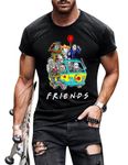 Herodite Mens Halloween Shirt Halloween Friends Horror Scary Movies Graphic Short Sleeve T-Shirt P6 L