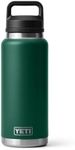 YETI Rambler 36 oz Bottle, Vacuum Insulated, Leakproof, Stainless Steel with Chug Cap, Black Forest Green