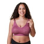 Bravado Designs Body Silk Seamless Nursing Bra for Breastfeeding, Wireless Maternity Bra, Berry Jacquard, Large