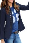 luvamia Woman Blazer Fall Jacket with Buttons Women Casual Blazer Blazers Casual for Women Fall Blazers for Women Womens Jacket Blazer Casual Navy Blue Size Large