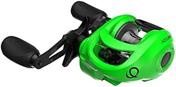 Quantum Accurist Baitcast Fishing Reel, Size 100 Reel, Right-Hand Retrieve, Oversized Non-Slip Handle Knobs and Continuous Anti-Reverse Clutch, One-Piece Aluminum Frame, 7.0:1 Gear Ratio, Green