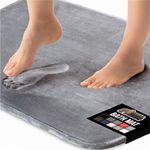 GORILLA GRIP Thick Memory Foam Bathroom Mat, Soft Absorbent Bathtub Mats, Durable Underside, Machine Washable Quick Dry Bathmat Rug, Shower and Tub Floor Rugs, Bath Accessories, 61x43 cm, Graphite