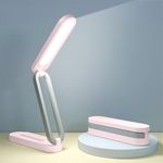 Giryuhd LED Desk Lamp for Office Home & Battery Operated Lamp Rechargeable Lamp Foldable & Portable Light, LED Desk Light Strip, 3 Brightness Dimmable Small Desk Lamp Wireless Reading Lamp