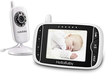 HelloBaby Wireless Video Baby monitor with Camera and Night Vision, 3.2 Inch Screen Night Vision Temperature Monitoring & 2 Way Talkback System Lullabies UK Interface Plug (HB32)