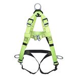 PeakWorks 6 D-Ring Contractor Series Fall Protection Full Body Safety Harness, CSA & ANSI Certified, Class APLE - Multi-Application, V8002060