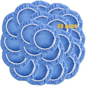 20 pcs Polishing Bonnet Pads (5 to 6 Inches) Buffer Bonnets Microfiber Car Polishing Bonnet Buffer Bonnets Waxers Bonnet Set Car Polisher Pad Bonnet Microfiber Bonnet Polisher Bonnet Buffing Pad Cover