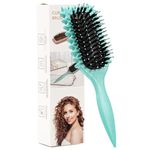 Gelapa Curly Hair Brush, Detangling Hairbrush with Bristle Hair, Curl Defining Unbrush Detangling Straightening Styling Brushes, Curl Comb for Wet Hair, Curling Brush Women Men-Green