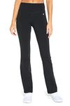 Bally Total Fitness Women's High Rise Tummy Control Bootleg Pant, Black, Medium, Black, Medium Long