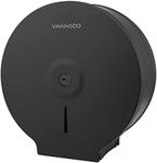 VANNSOO Commercial Jumbo Toilet Paper Dispenser, Wall Mount Stainless Steel 9 Inch Roll Toilet Paper Holder Bath Tissue Dispenser with Lock Key (Black)