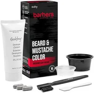 Godefroy Barbers Choice 3 Application Beard and Mustache Dye For Men, 6 weeks of Cover For Gray Facial Hair, Light Medium Brown