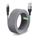 Verilux Type C Charging Cable 62W 3.1A Fast Charging Cable 10Ft Long Type C Charging Cable Data Cable Support 480Mbps Data Transmission Compatible With Phone,Tablet,Ps5 & More C Type Devices,Silver