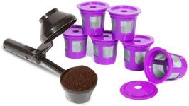 2-Item Bundle: 6-Pack Cafe Save Reusable K Cup Coffee Filters + EZ-Scoop 2 Tbsp Coffee Scoop with Integrated Funnel, Refillable Coffee Pod Capsule for Use with Keurig & Select Single Cup Coffee Maker