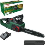 Bosch Cordless Chainsaw AdvancedChain 36V-35-40 (for Cutting Through Tough Hardwood; 36 Volt System; Chain Speed: 14m/s; 1x 2.0Ah Battery and Charger)