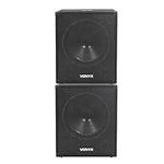 Pair of Vonyx 18 Inch Active Powered DJ PA Subwoofer Speakers 2000W