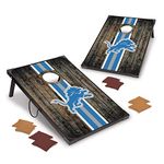 Wild Sports NFL Detroit Lions 2' x 3' MDF Deluxe Cornhole Set - with Corners and Aprons, Team Color