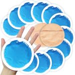 Reusable Small Ice Pack Gel, Soft Round Ice Packs for Injuries, Hot & Cold Compress for Eyes, Face, Cosmetic, Wisdom Teeth, Lip, Nose, Breast, Mini Cold Packs with Cover for Pain Relief - 12 Packs